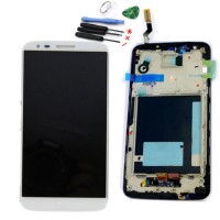 LCD digitizer assembly LG G2 D800 D801 D803 LS980 white with frame